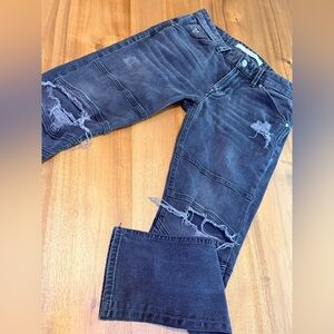 Guess Mens Low Rise Slim Fit Tapered Leg Moto Jean Distressed sz 30